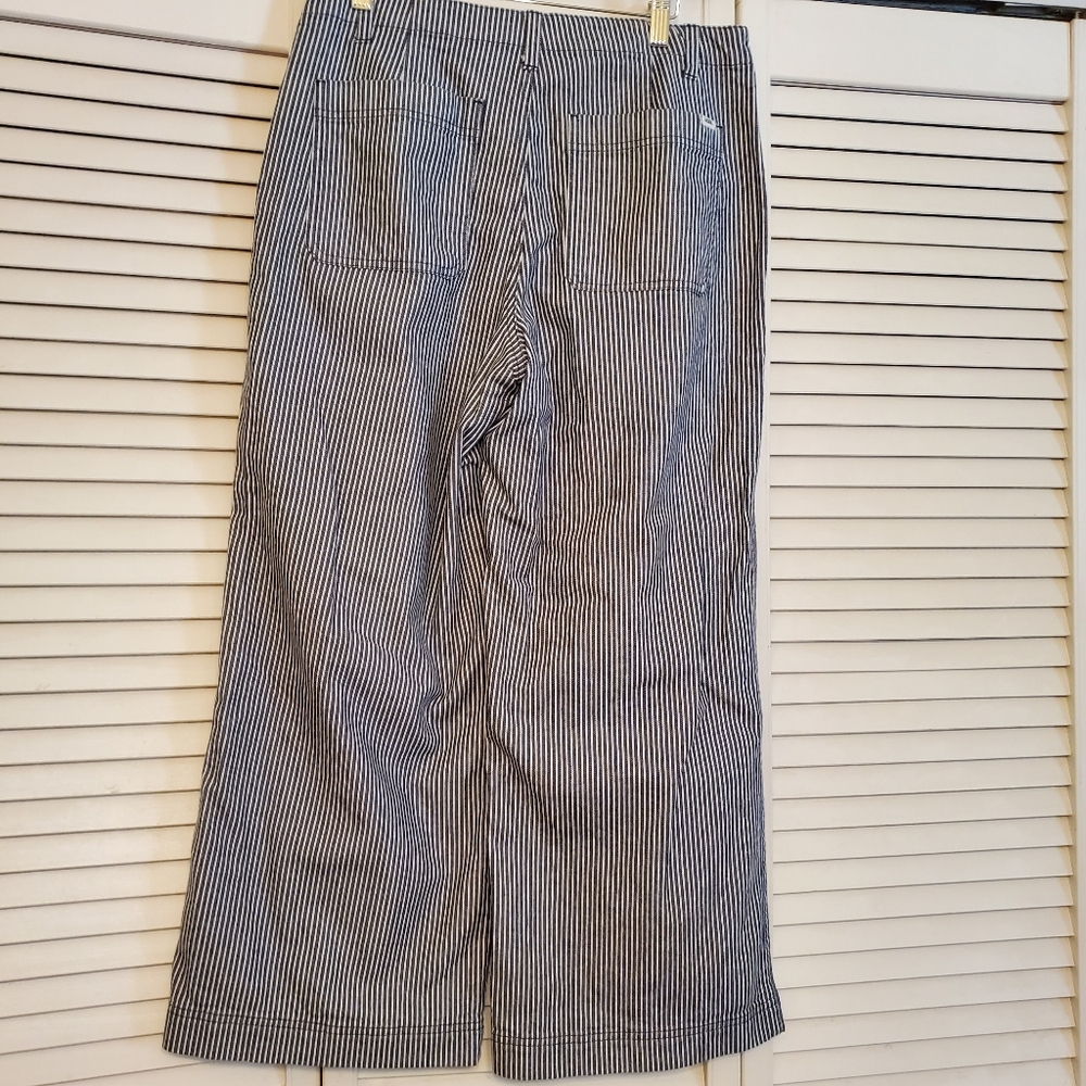 Vans Striped Blue and White Wide Leg Cropped Pants Jeans, Size 29 - Picture 7 of 14